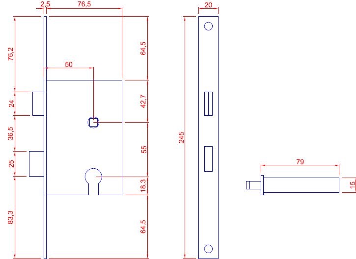 Cabana Roble magneet cilinder PC55 slot zwarte voorplaat - Afbeelding 2