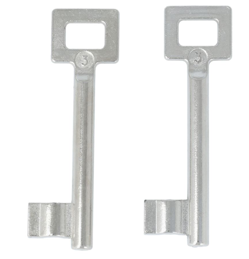 2 Sleutels Nr. 3 voor Binnendeursloten BB Van Dulimex