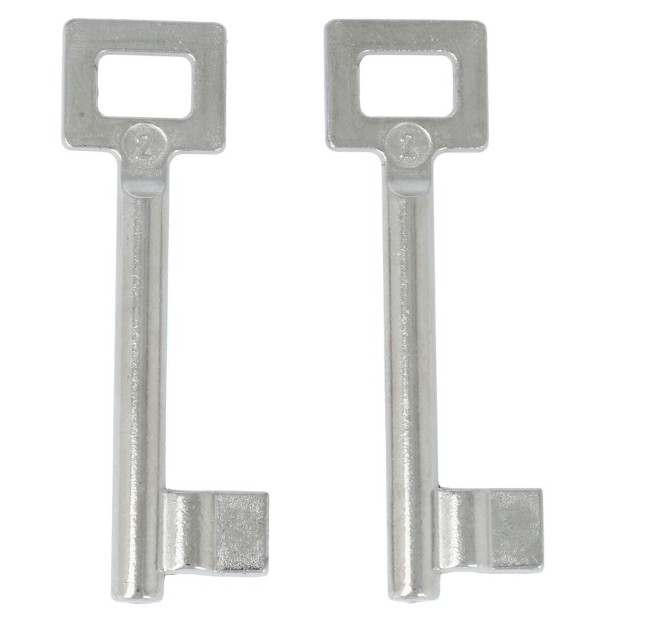 2 Sleutels Nr. 2 voor Binnendeursloten BB Van Dulimex