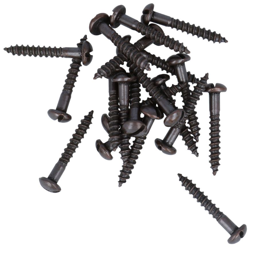 200 stuks bolkopschroeven 3,0 x 20 messing antiek