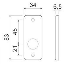 Ami Rozet Blind Aluminium Zwart