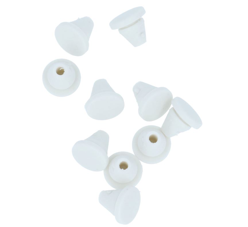 10 Aanslagdopjes voor deurkozijnen 11X1X6X1,7 Vlak Wit