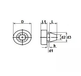 10 Aanslagdopjes voor deurkozijnen 11X1X6X1,7 Vlak Wit