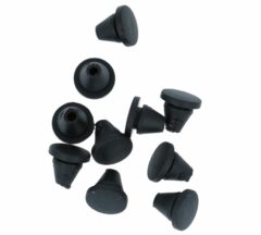 10 Aanslagdopjes voor deurkozijnen 11X1X6X1,7 Vlak Zwart