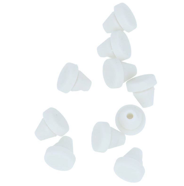 10 Aanslagdopjes voor deurkozijnen 11X1X6X3,5 Vlak Wit