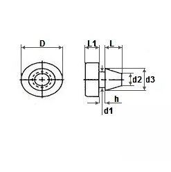 10 Aanslagdopjes voor deurkozijnen 11X1X6X3,5 Vlak Wit