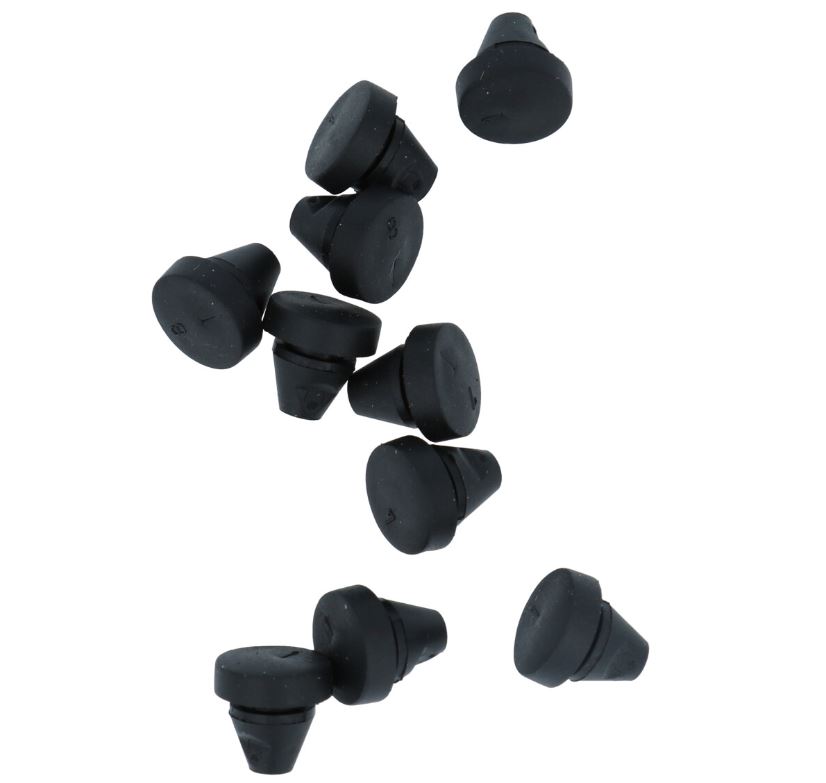 10 Aanslagdopjes voor deurkozijnen 11X1X6X3,5 Vlak Zwart