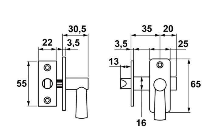 AXA Insteekgrendel Met Sluitplaat Aluminium F1 Look 35 mm