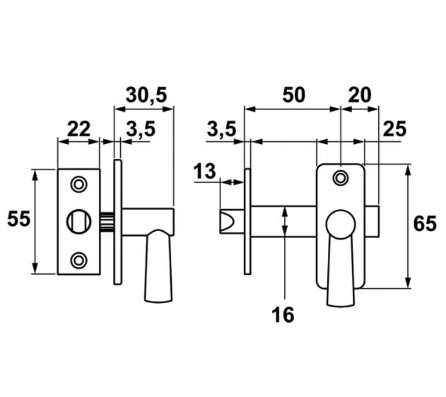 AXA Insteekgrendel Met Sluitplaat Aluminium F1 look 50 mm