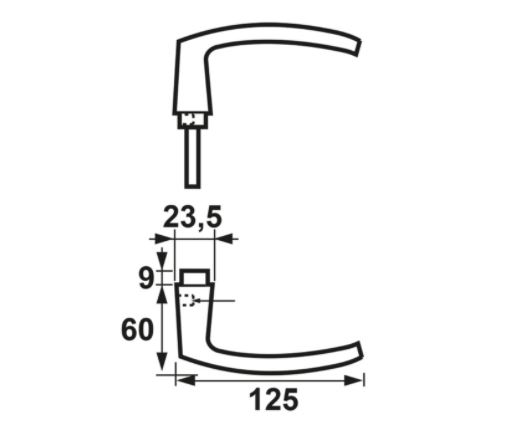 AXA Curve Klik Schild WC63/8 Met Deurkruk Blok Aluminium Zwart
