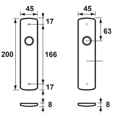AXA Curve Klik Schild Blind Aluminium Zwart