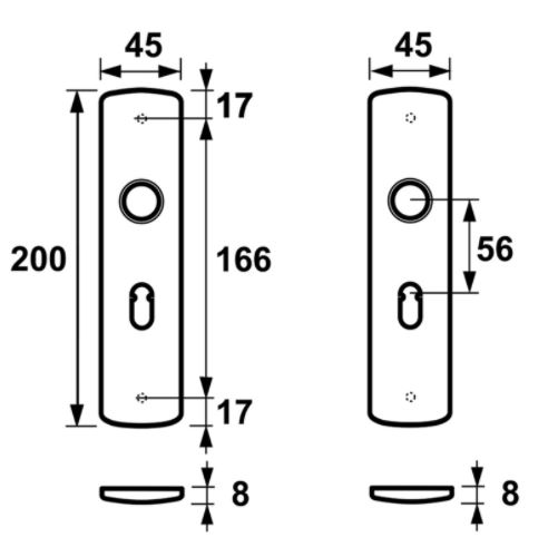 AXA Curve Klik Schild SL56 Aluminium Zwart