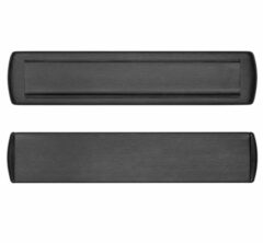 AXA Binnen/Buiten Briefplaat Curve Plus Aluminium geslepen F8 Zwart