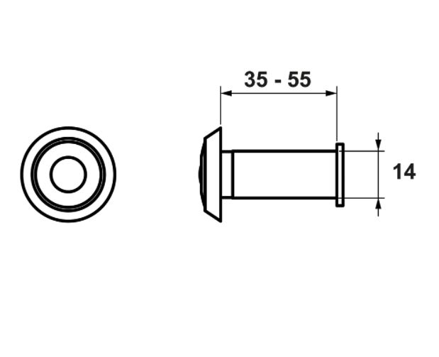 AXA Deurspion 7822 Mat Vernikkeld 160°