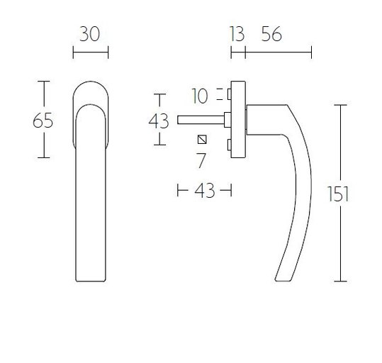 Draaikiepgarnituur BASICS LBXIVDK-O rechts mat zwart - Afbeelding 2