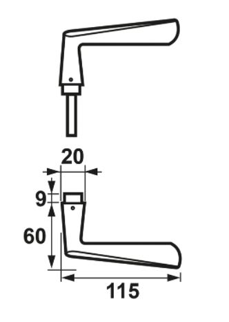 AXA Deurkruk Vlinder Aluminium Zwart