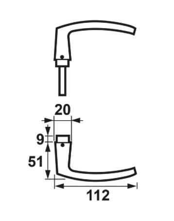 AXA Deurkruk Blok Aluminium Zwart