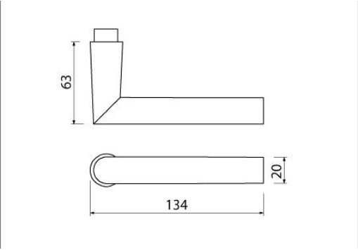 Ami deurklink, L-model type 374 aluminium zwart - Afbeelding 2