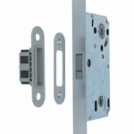 Magneet vrij- bezetslot 90mm Met Chroom gesatineerde Voorplaat