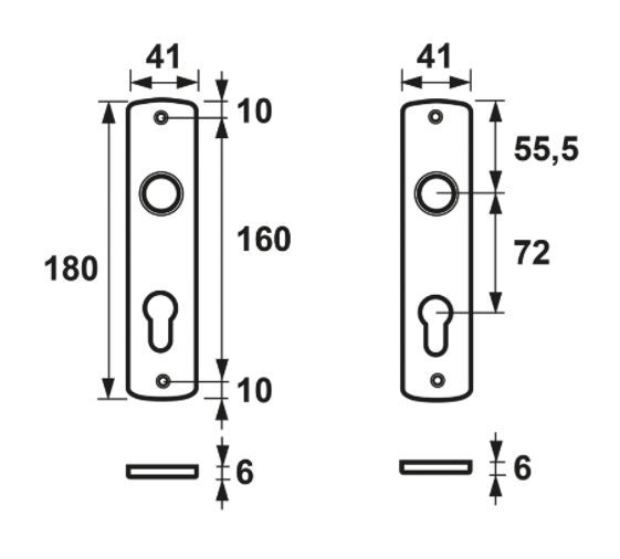 AXA Schilden Curve PC72 Aluminium Zwart