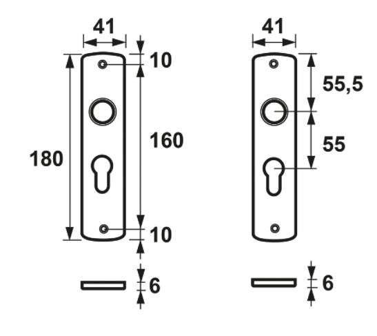 AXA Schilden Curve PC55 Aluminium Zwart