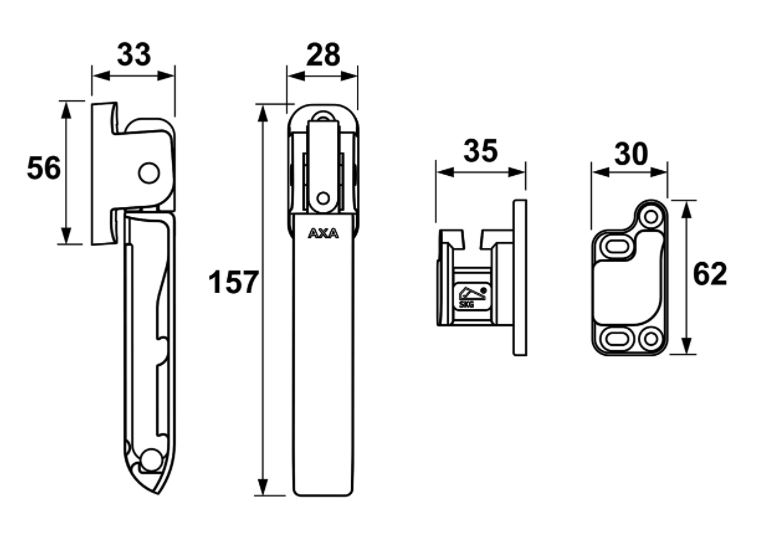 AXA Kierstandhouder EX Voor buitendeuren SKG V DIN rechts