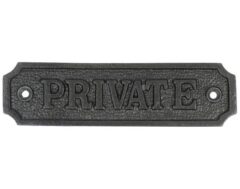 Bordje IJzer met opdruk PRIVATE