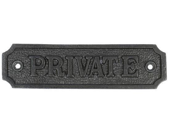 Bordje IJzer met opdruk PRIVATE