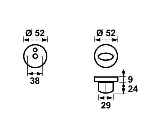 AXA Rozet WC-sluiting Aluminium Zwart