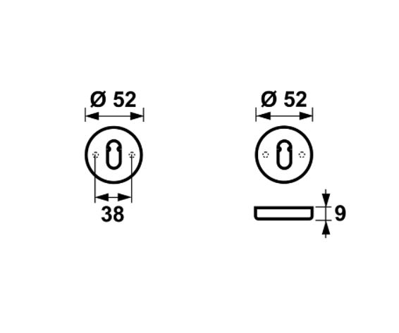 AXA Rozet sleutelgat aluminium zwart