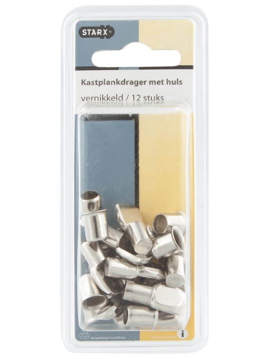 12 Starx kastplankdragers recht vernikkeld 7 mm
