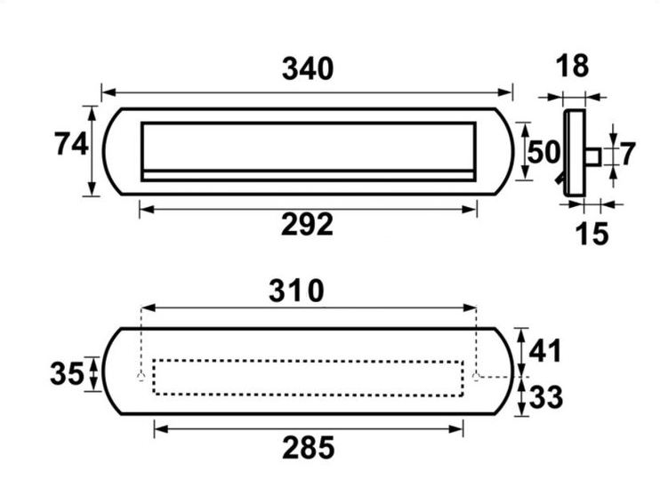 AXA briefplaat Curve Plus aluminium F1 geanodiseerd - Afbeelding 2