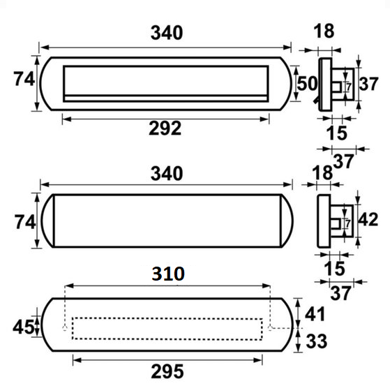 AXA binnen/buiten briefplaat Curve Plus aluminium geslepen F8 zwart - Afbeelding 3