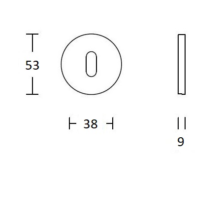 2 Sleutelplaatjes Rond ø53x9 mm Zwart