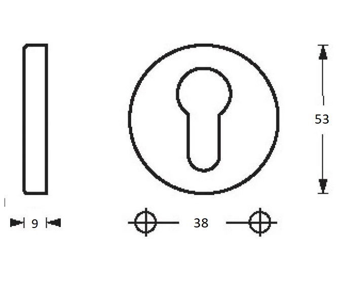 2 PC-plaatjes Rond ø53x9 mm Zwart