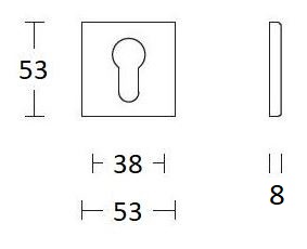 2 PC-Plaatjes Vierkant 53x53x8 RVS