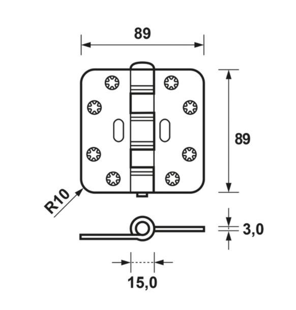 AXA Smart Easyfix Scharnier 89x89 mm wit gelakt