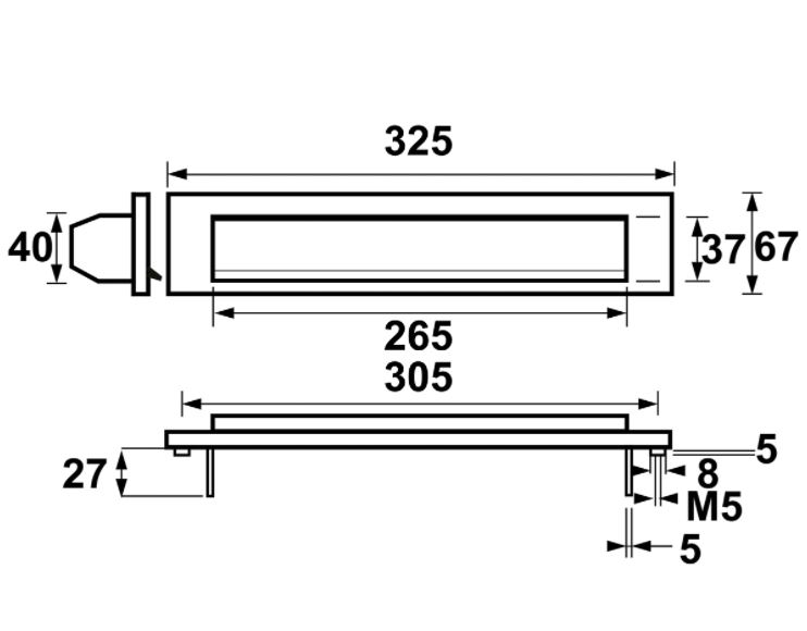 AXA briefplaat 6205 Aluminium Geslepen F1