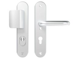 AXA Oval Plus veiligheidsbeslag PC92 SKG*** met kerntrekbeveiliging D-greep/kruk