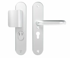 AXA Oval Plus veiligheidsbeslag PC55 SKG*** met kerntrekbeveiliging D-greep/kruk