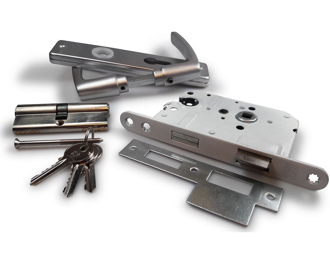 Set binnendeurbeslag Deurkruk op schild PC55