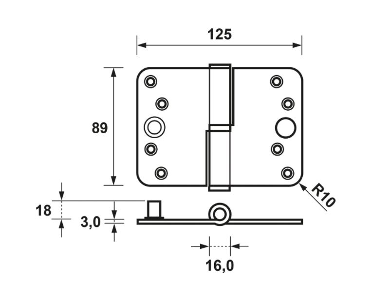 AXA Veiligheids Kogelstiftpaumelle Links 89X125 SKG***