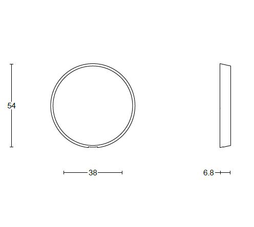 Blind plaatje CONE OHB54 PVD mat zwart