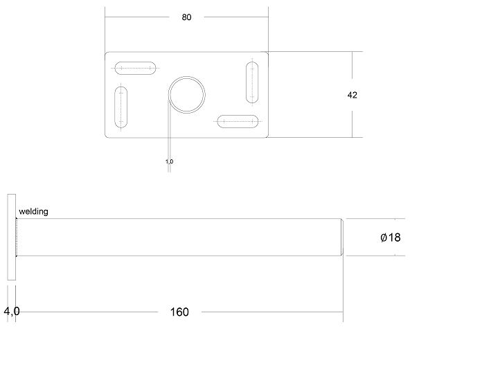 Blinde plankdrager Bigfix Ø18x160 mm verzinkt