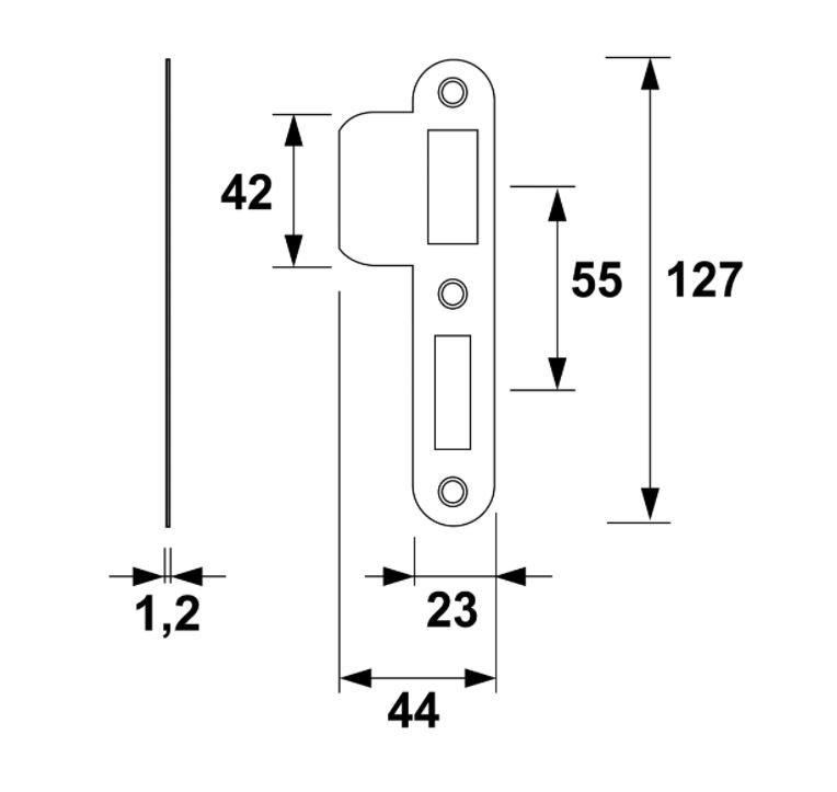 AXA Sluitplaat dag-nachtslot 7135 SL-PC55 zwart