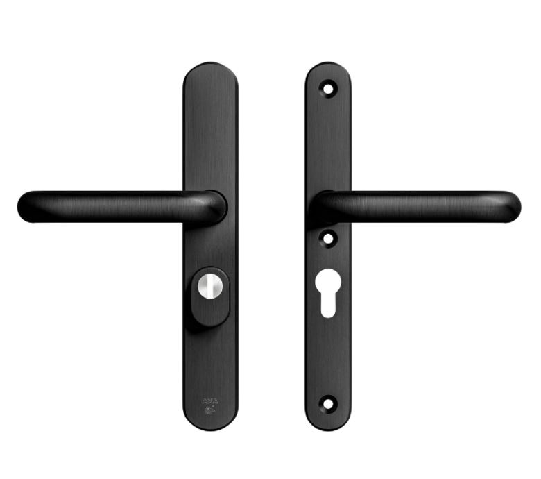 AXA Oval Plus Smal veiligheidsbeslag PC55 SKG*** met kerntrekbeveiliging kruk/kruk Zwart