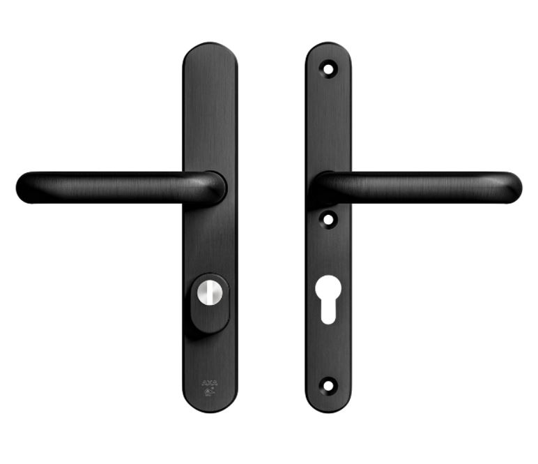 AXA Oval Plus Smal veiligheidsbeslag PC72 SKG*** met kerntrekbeveiliging kruk/kruk Zwart