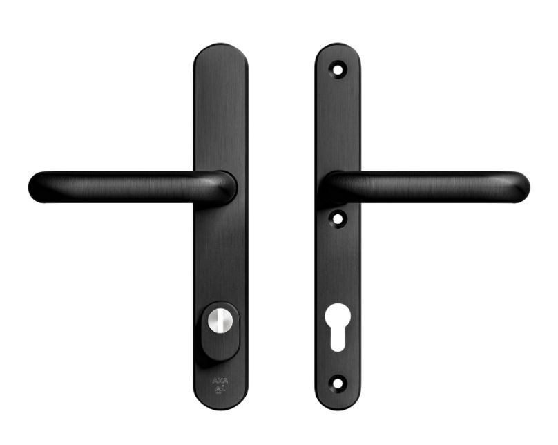 AXA Oval Plus Smal veiligheidsbeslag PC92 SKG*** met kerntrekbeveiliging kruk/kruk Zwart