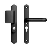 AXA Oval Plus Smal veiligheidsbeslag PC55 SKG*** met kerntrekbeveiliging D-greep/kruk Zwart