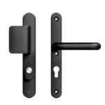 AXA Oval Plus Smal veiligheidsbeslag PC72 SKG*** met kerntrekbeveiliging D-greep/kruk Zwart